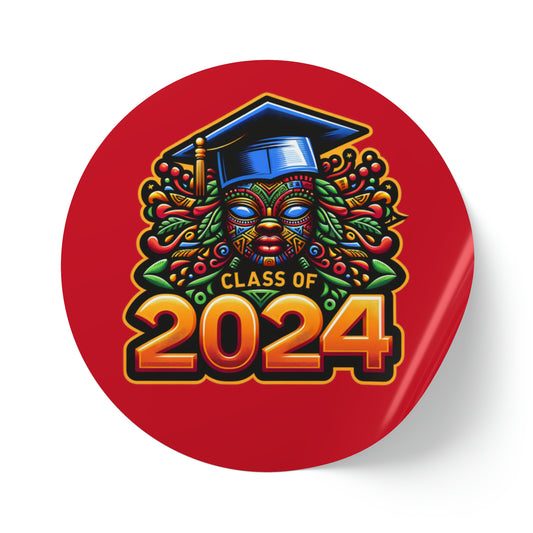 Class Of 2024 Sticker Roll, Bulk Graduation Stickers, Black Culture Graduation Merchandise