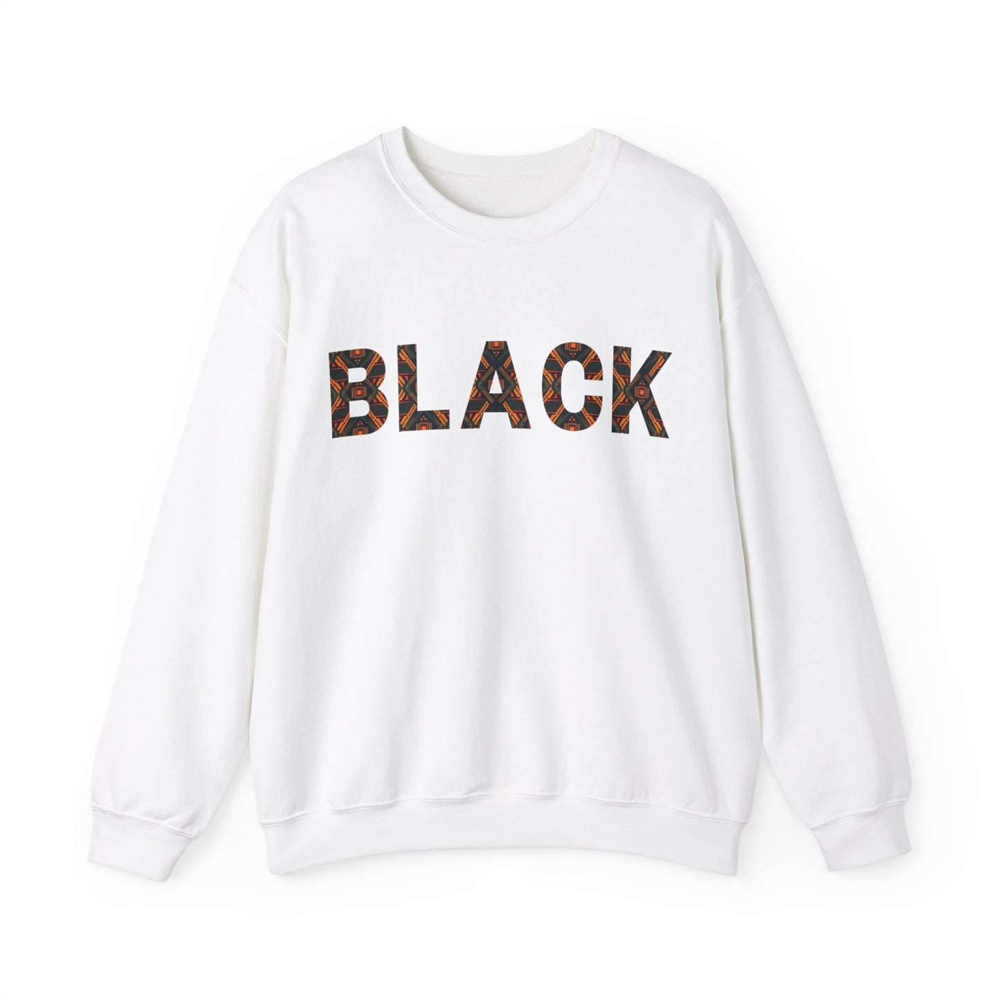 African Print 'Black' Unisex Crewneck Sweatshirt, Vibrant Expression African Print Bold Icon Sweater