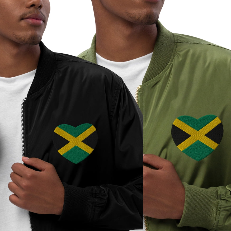 Jamaican Culture Recycled Bomber Jacket, Reggae Lovers Carribean Outerwear