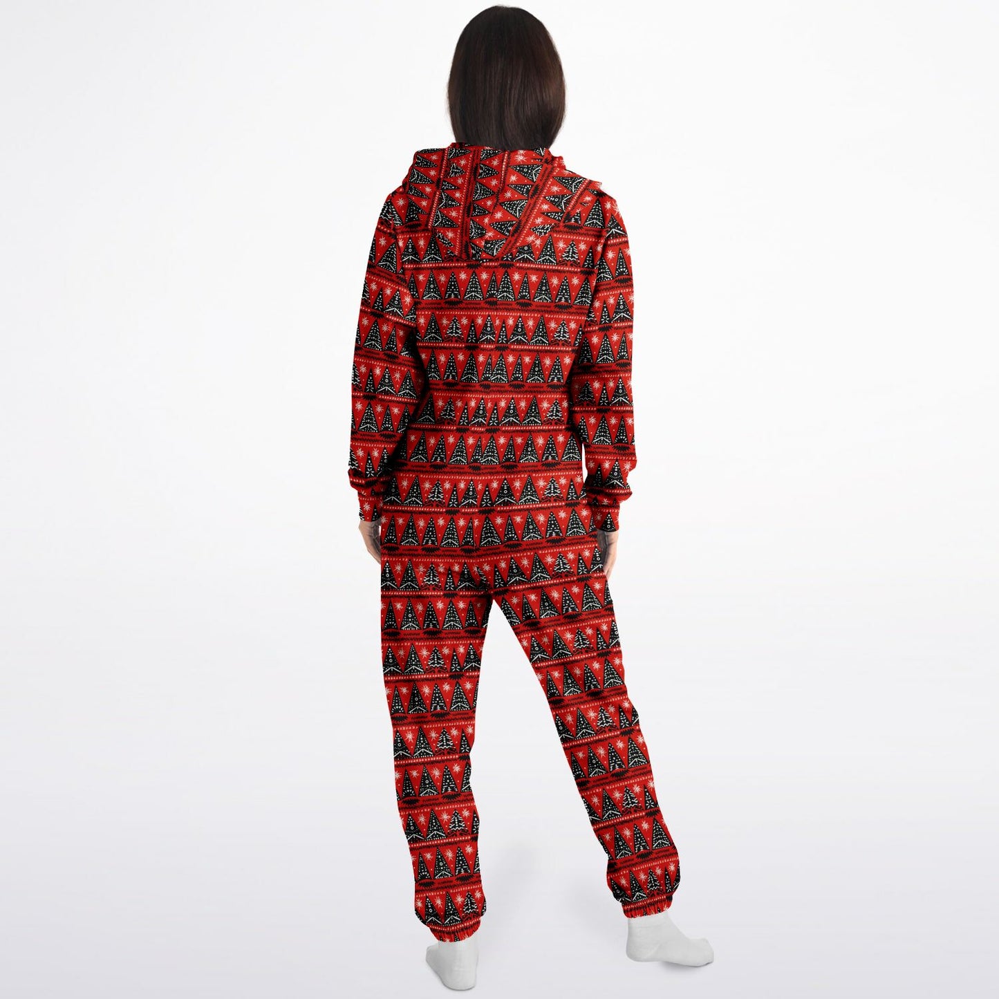 Unisex Christmas Themed African Print Unisex Adult Jumpsuit | Adult Holiday Onesie | Plus Size Christmas Jumpsuits - Ships Free