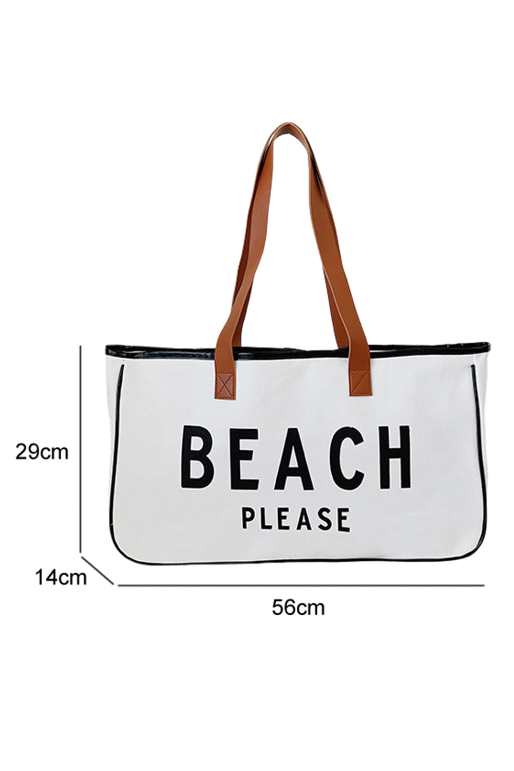 BEACH PLEASE Large Canvas Tote Bag - Spacious & Durable Summer Essential