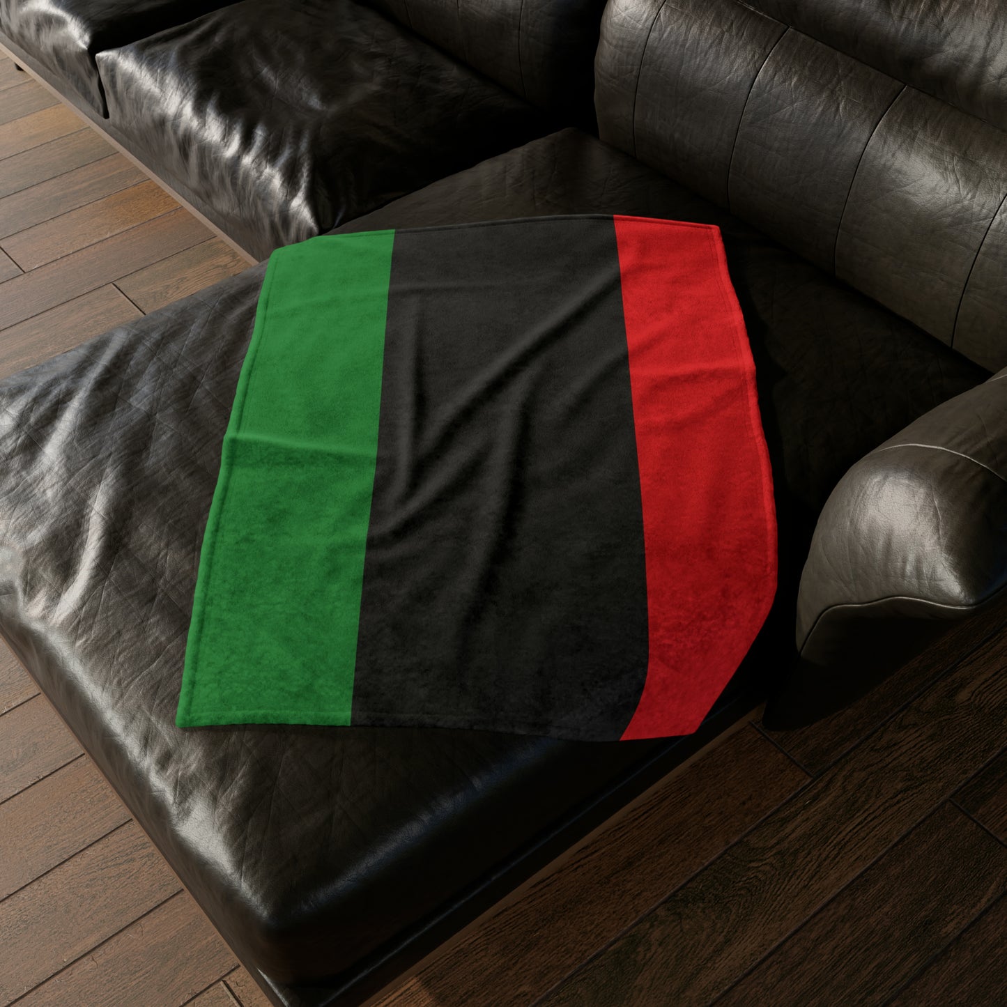 Red Black and Green Throw Cover, Pan African Flag Home Decor