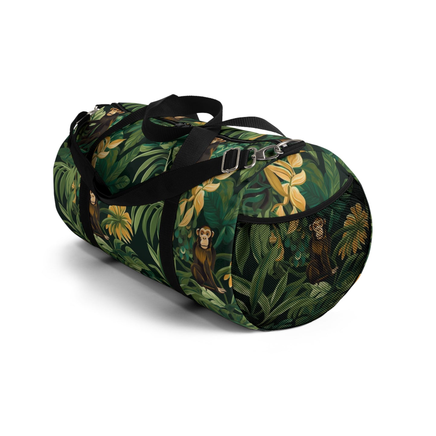 Jungle Safari Duffle Bag, Exotic Animals, Green Leaves, Monkey's Children's Overnight Bag