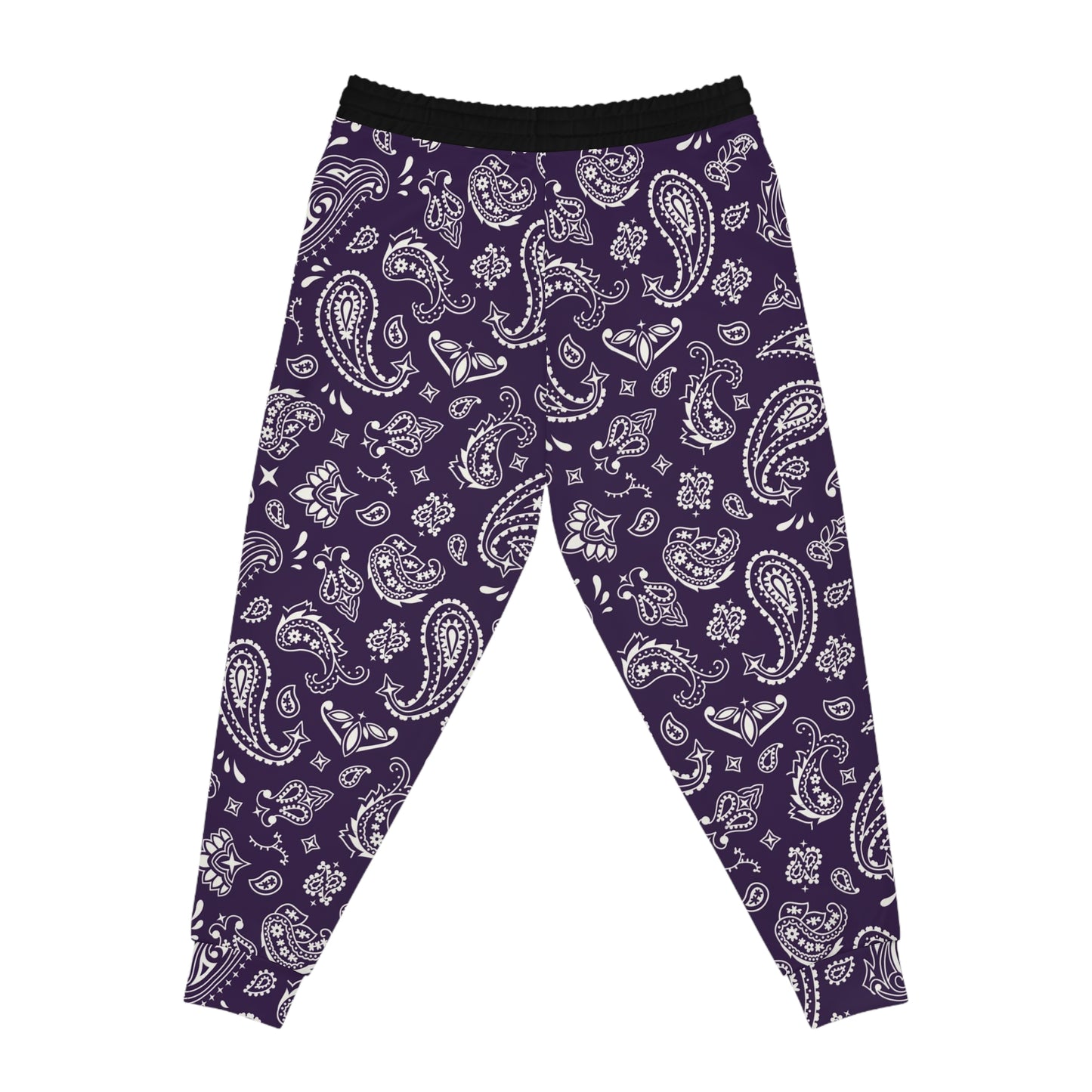 Purple Bandana Print Joggers, Purple Queen Themed Joggers