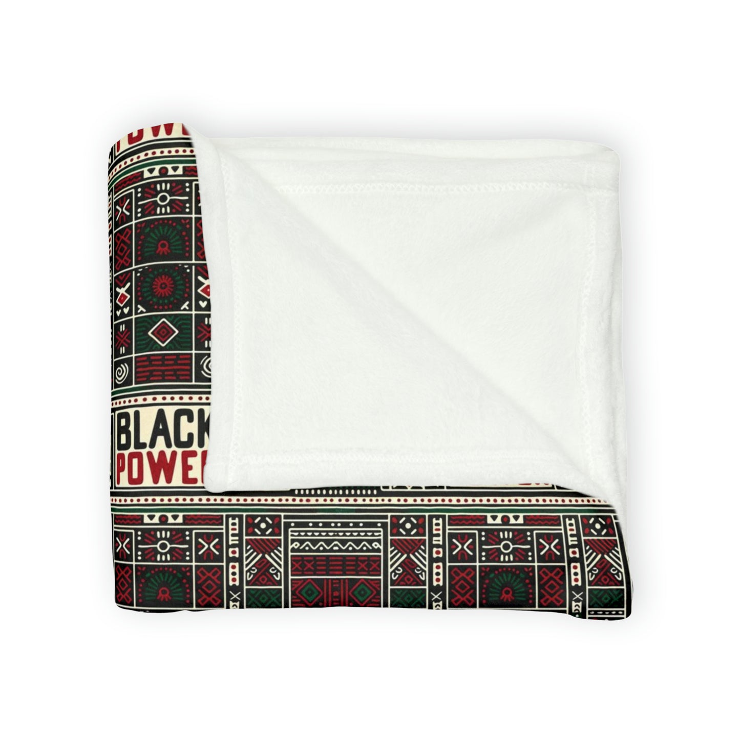 Red Black and Green Black Power Throw Cover, ProBlack African MudCloth Print Home Decor