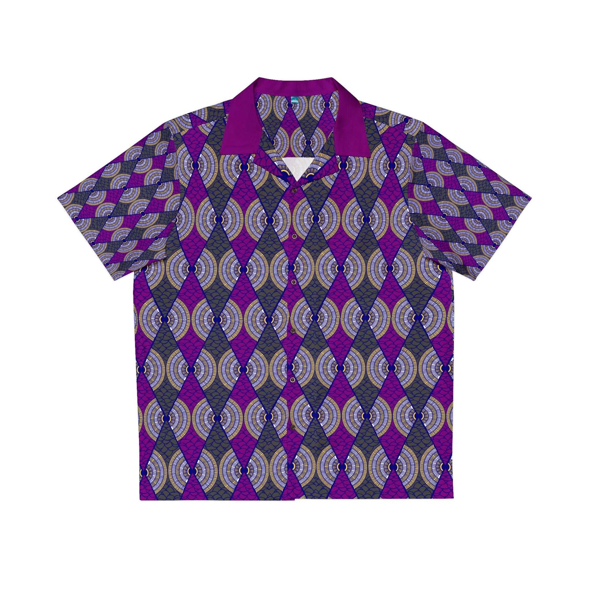 African Print Hawaiian Style Button-Up Shirt