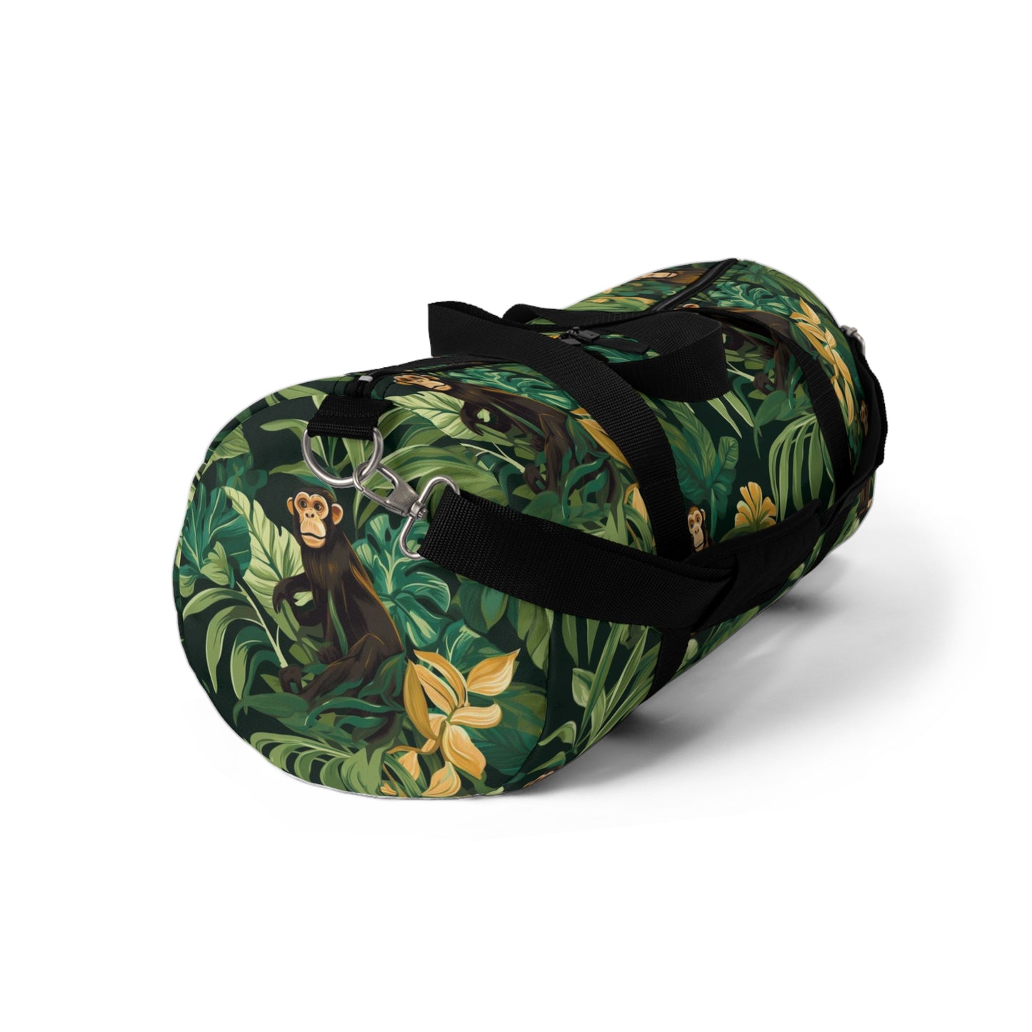 Jungle Safari Duffle Bag, Exotic Animals, Green Leaves, Monkey's Children's Overnight Bag