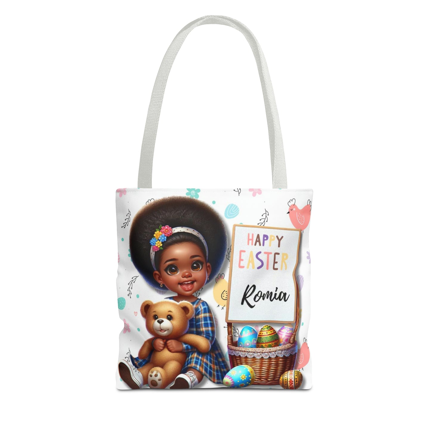 Personalized Easter Tote Bags for Young Black Girls | Customizable & Durable