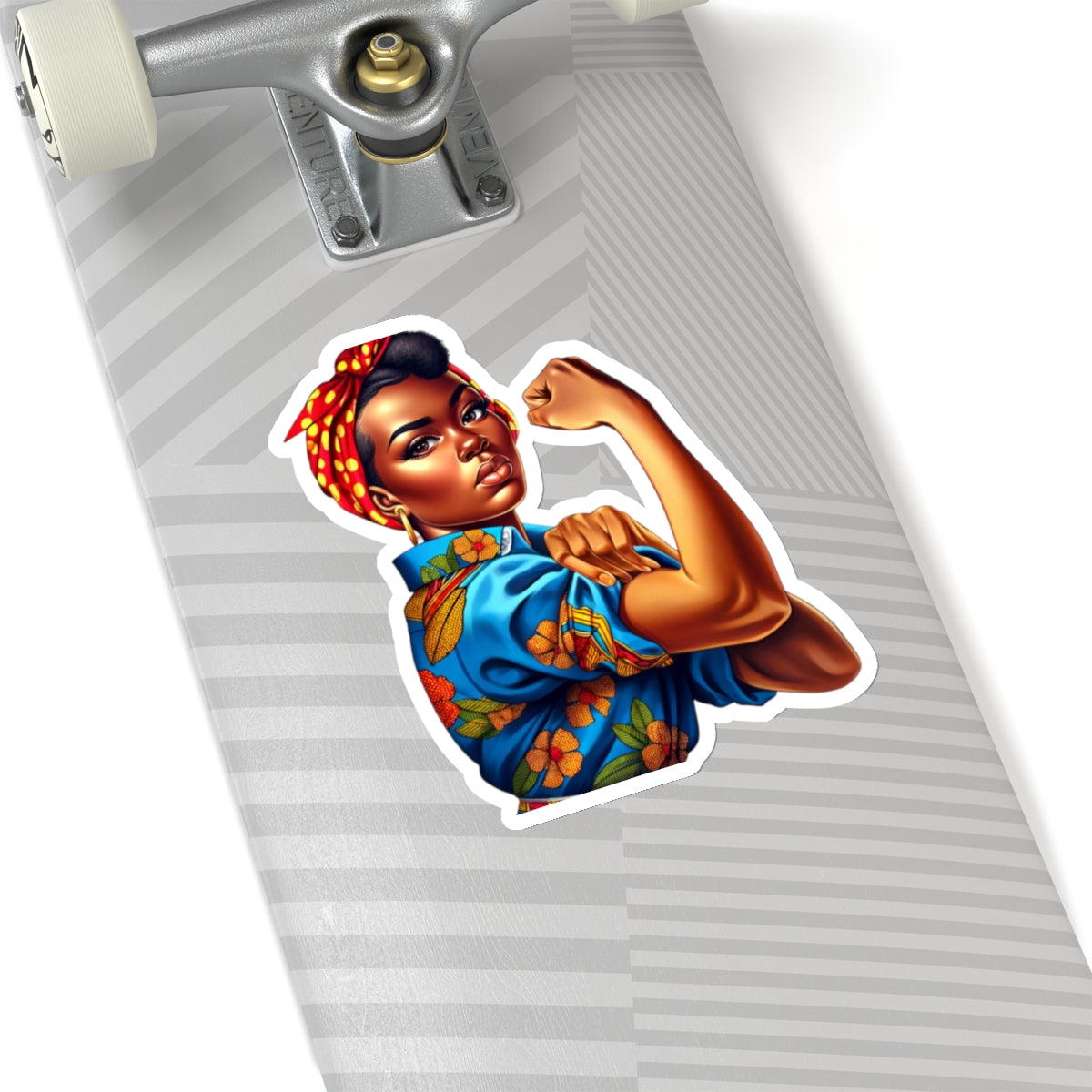 Black Rosie the Riveter Empowering Vinyl Sticker, Female Empowerment Sticker