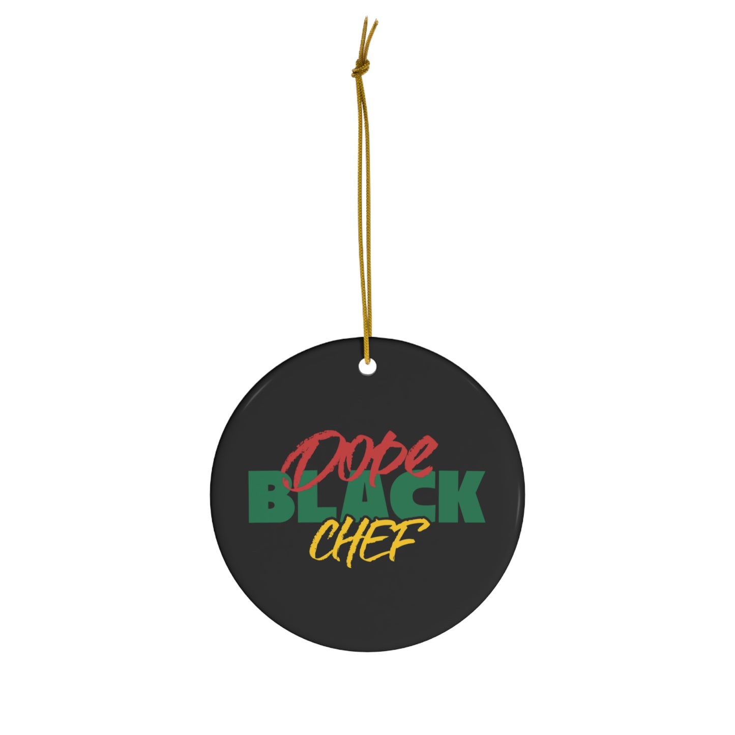 Dope Black Chef Tree Ornament, Culinary Christmas Decor