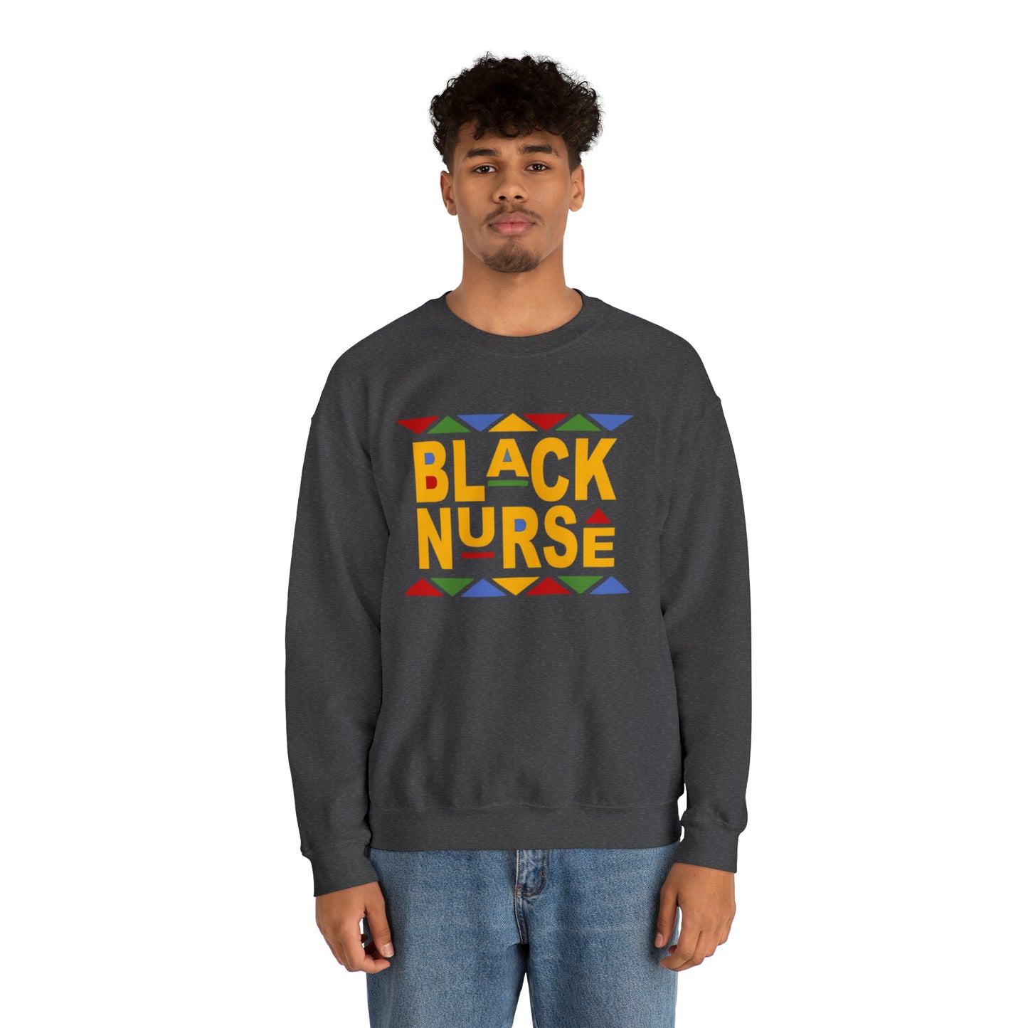 Black Nurse Unisex Crewneck Sweatshirt, Black Medical Professionals Sweater