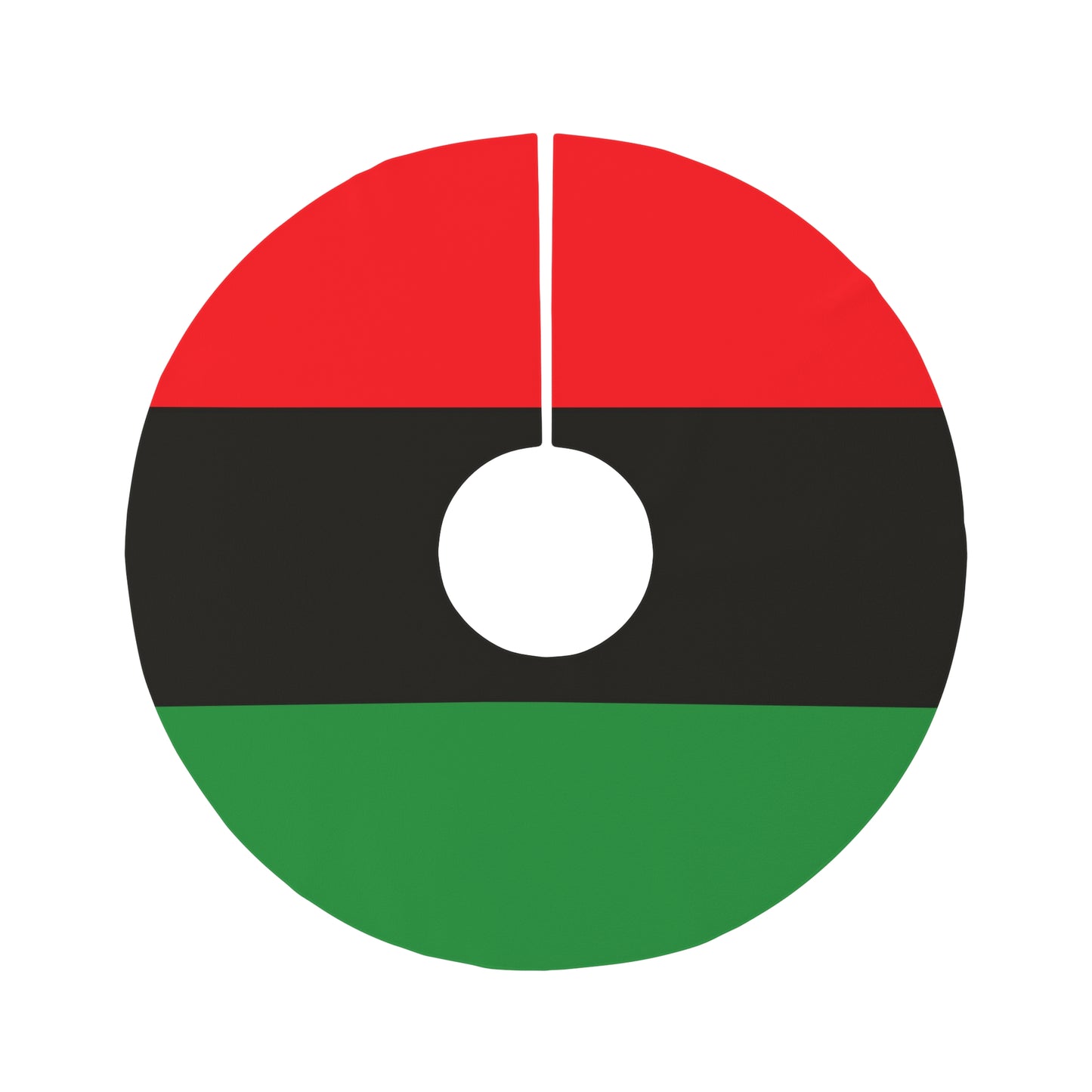 Red Black and Green Pan African Garvey Holiday Decor, RBG Round Tree Skirt, Black American Holiday Decor - Free Shipping