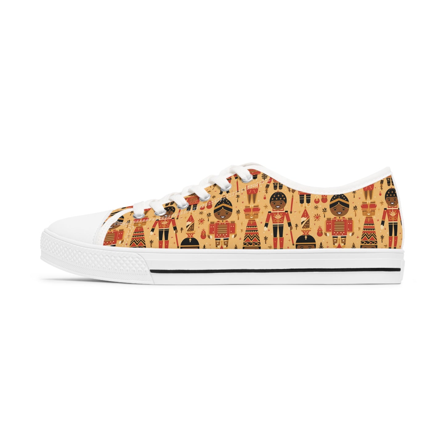 Copy of Women's Black Nutcracker Christmas Themed Low Top Tennis Shoes | Unique Women's Holiday Sneakers | Christmas Ballet Women's Shoes