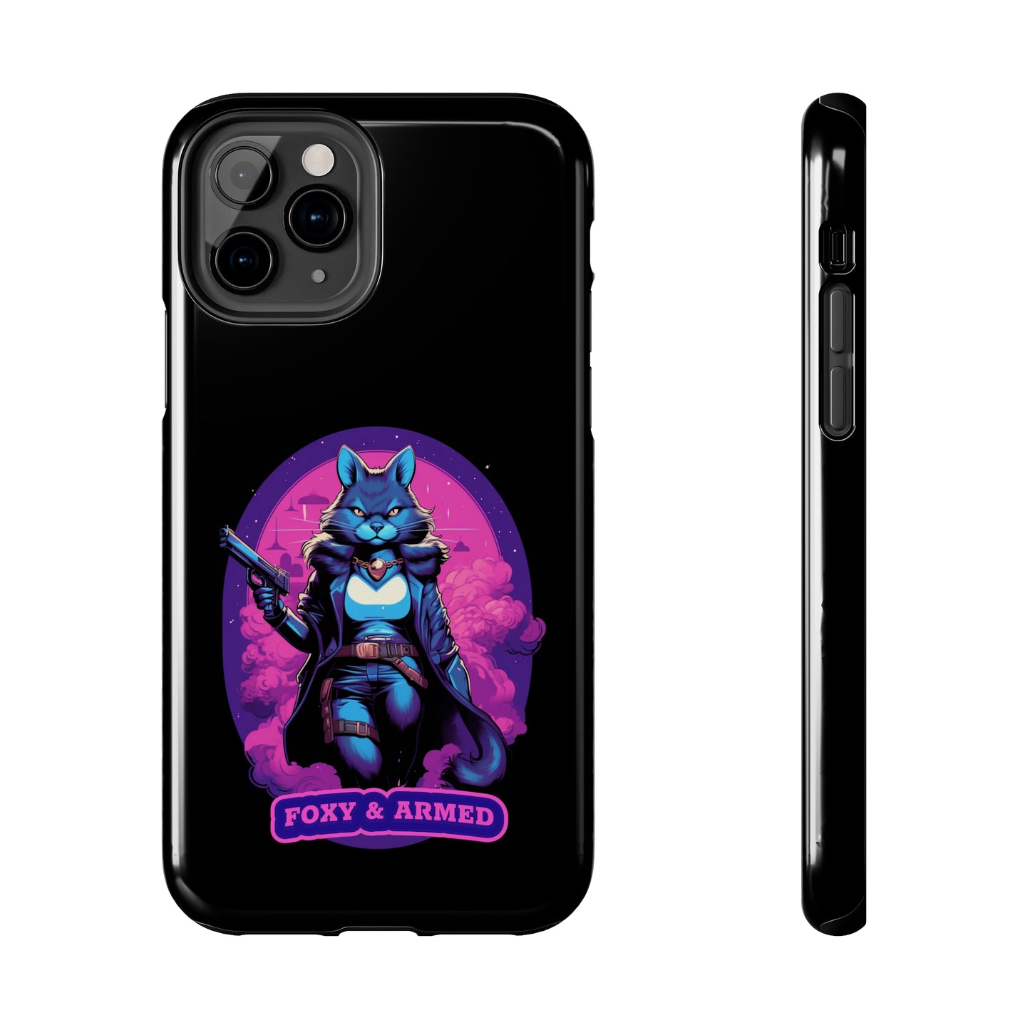 Foxy & Armed Tactical Lady Fox iPhone Case, Impact Resistant Pew Pew Lover's Phone Case