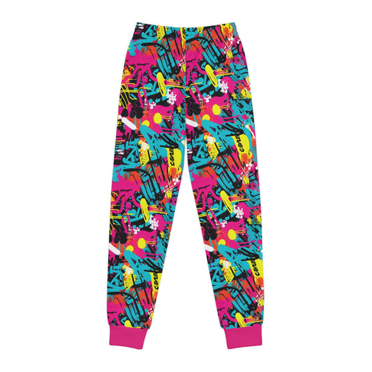 Spray Paint Graffiti Style Children's Joggers, Expressive Urban Fashion For Kids