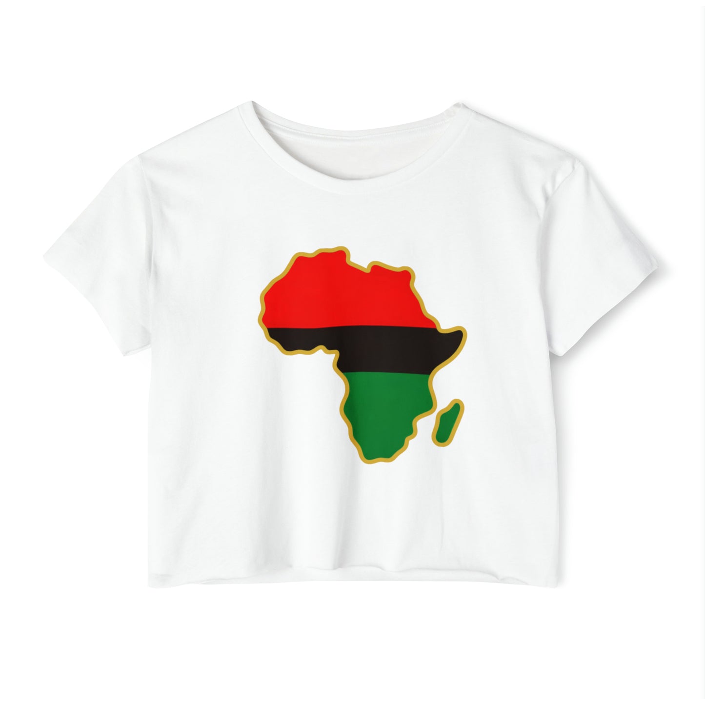 Red Black and Green Africa Icon Women's Crop Top, Pan African Halter Top, Garvey Africa Icon Women's Shirt