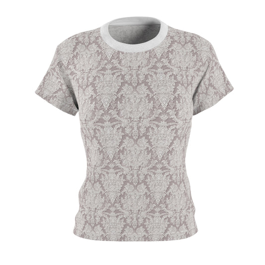 Lace-Inspired Bridal Wedding Print Shirt, Contemporary Lace Print Fashion Tee