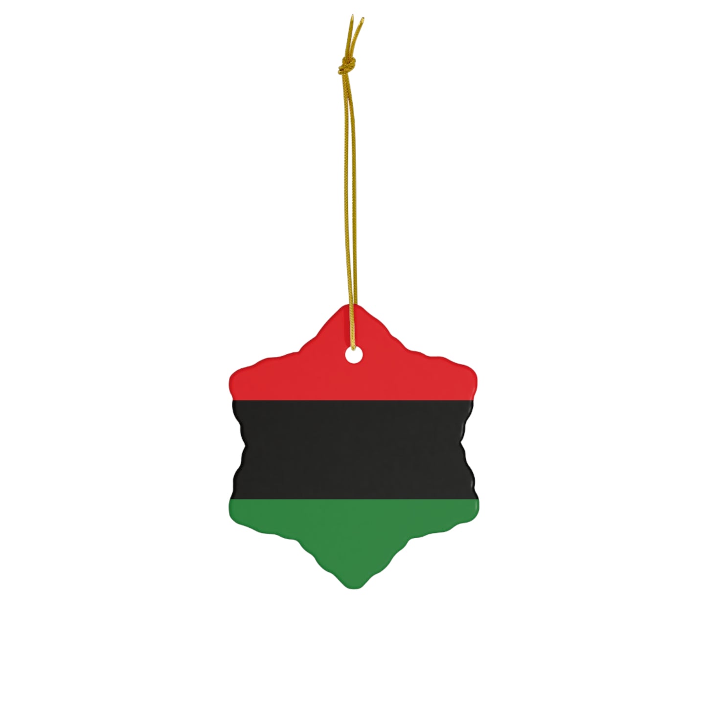 Red Black & Green Pan African Garvey Holiday Ornament - Ships Free