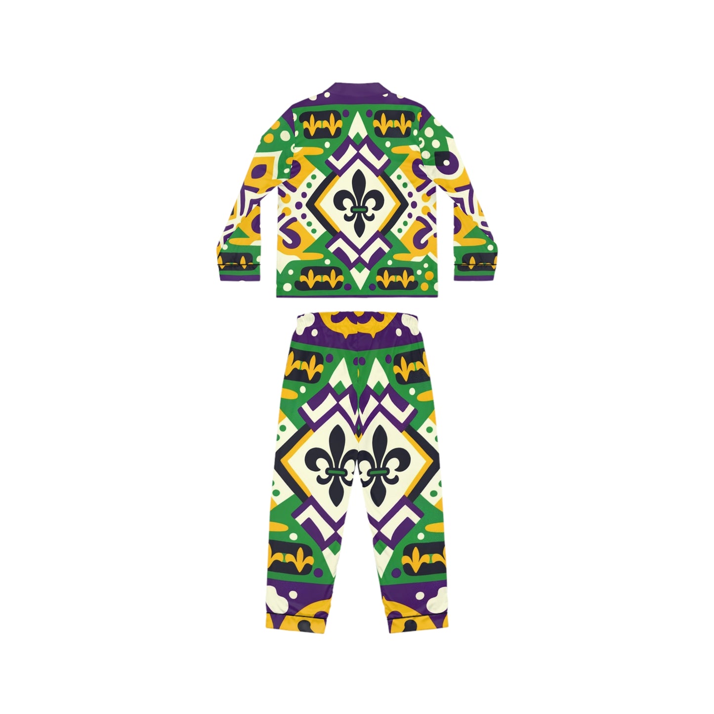 Mardi Gras Satin Pajama Set for Women, Plus Size Mardi Gras Pajamas