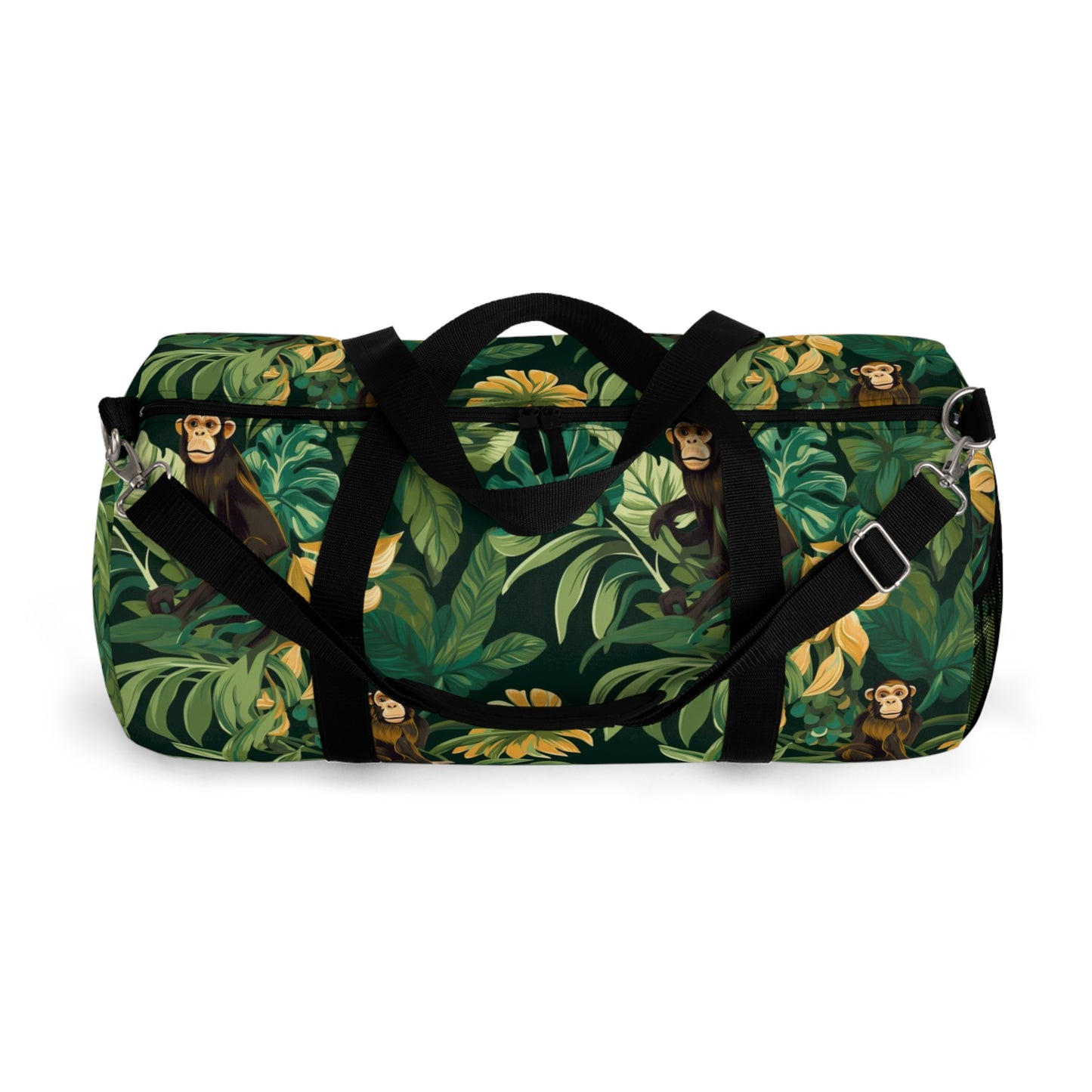 Jungle Safari Duffle Bag, Exotic Animals, Green Leaves, Monkey's Children's Overnight Bag