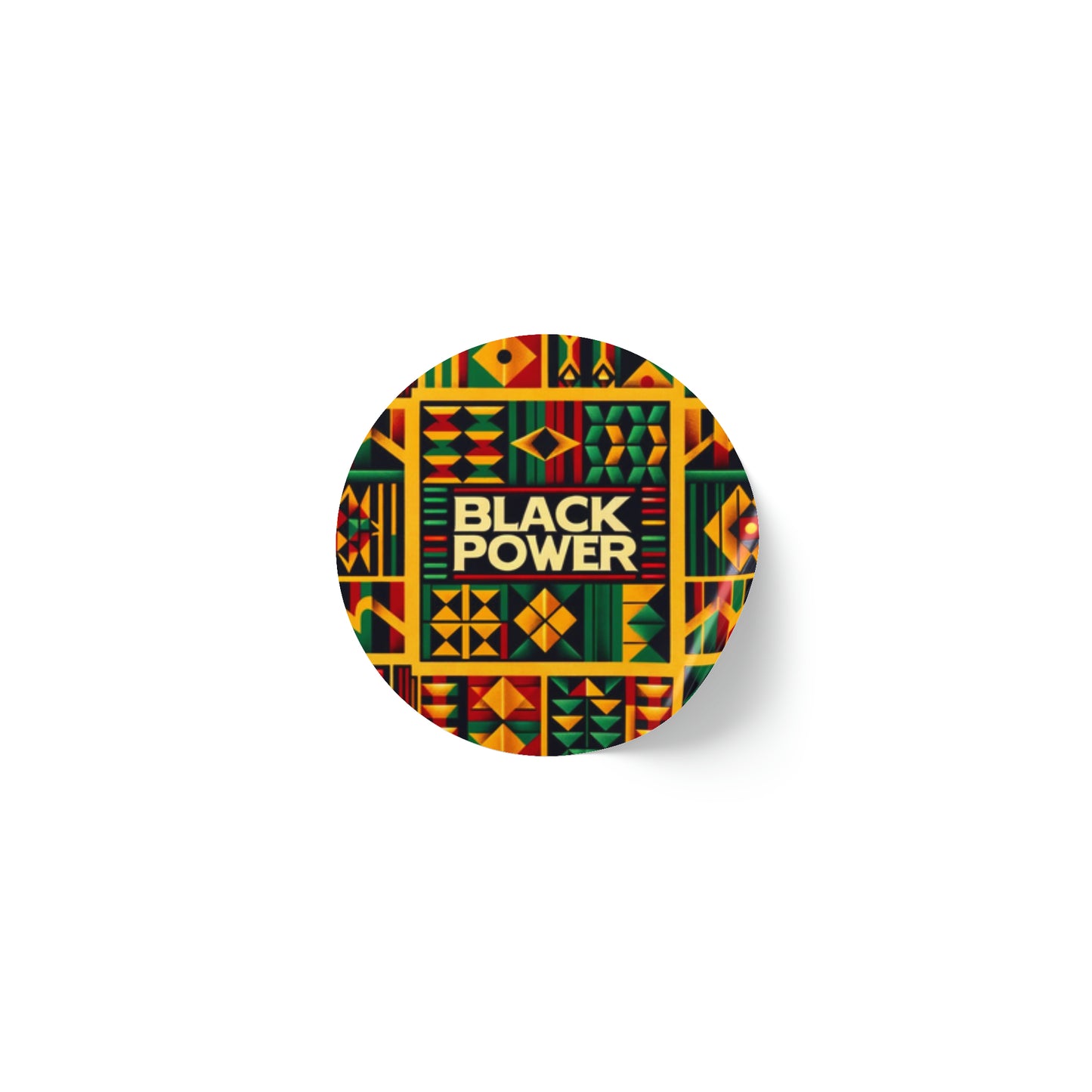 Black History Month Bulk Round Sticker Label Roll,African Kente Cloth Print Stickers