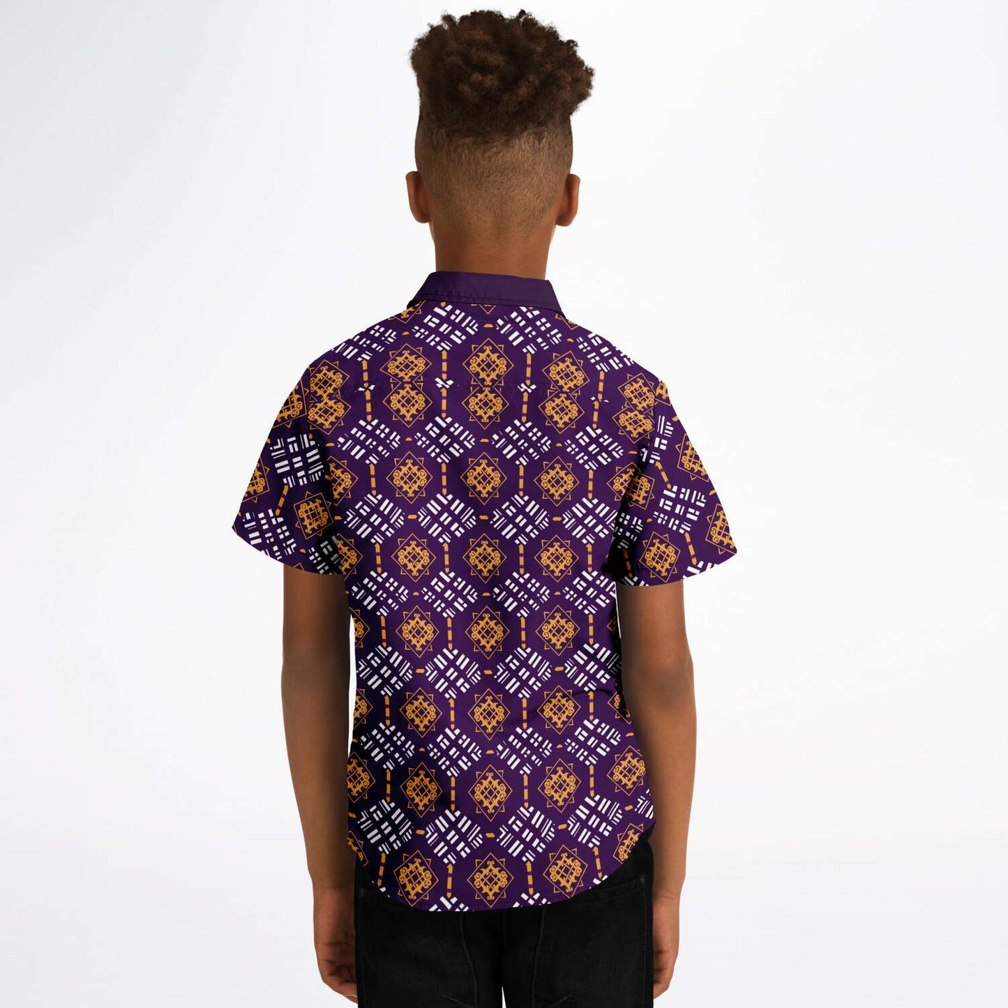 Omega Psy Phi "Que" Inspired African Print Kids Button Up Shirt