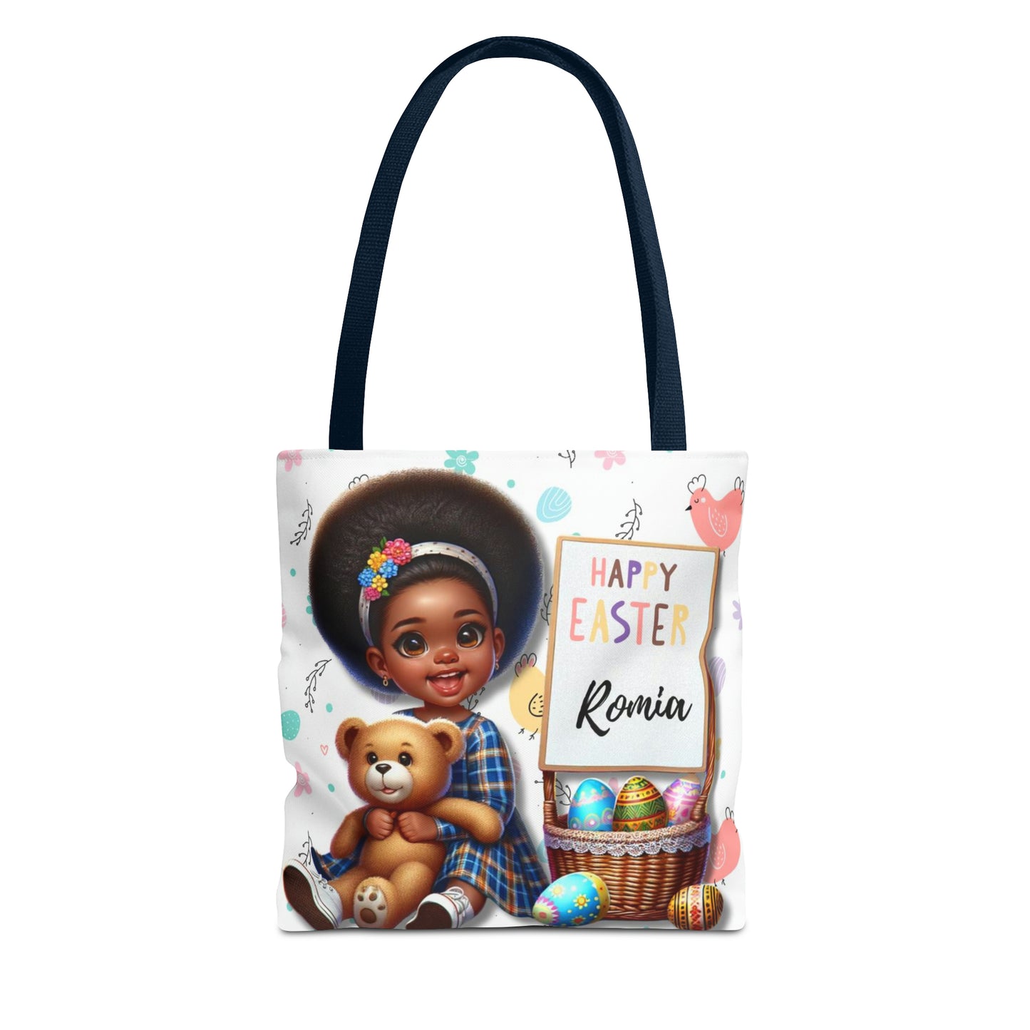 Personalized Easter Tote Bags for Young Black Girls | Customizable & Durable