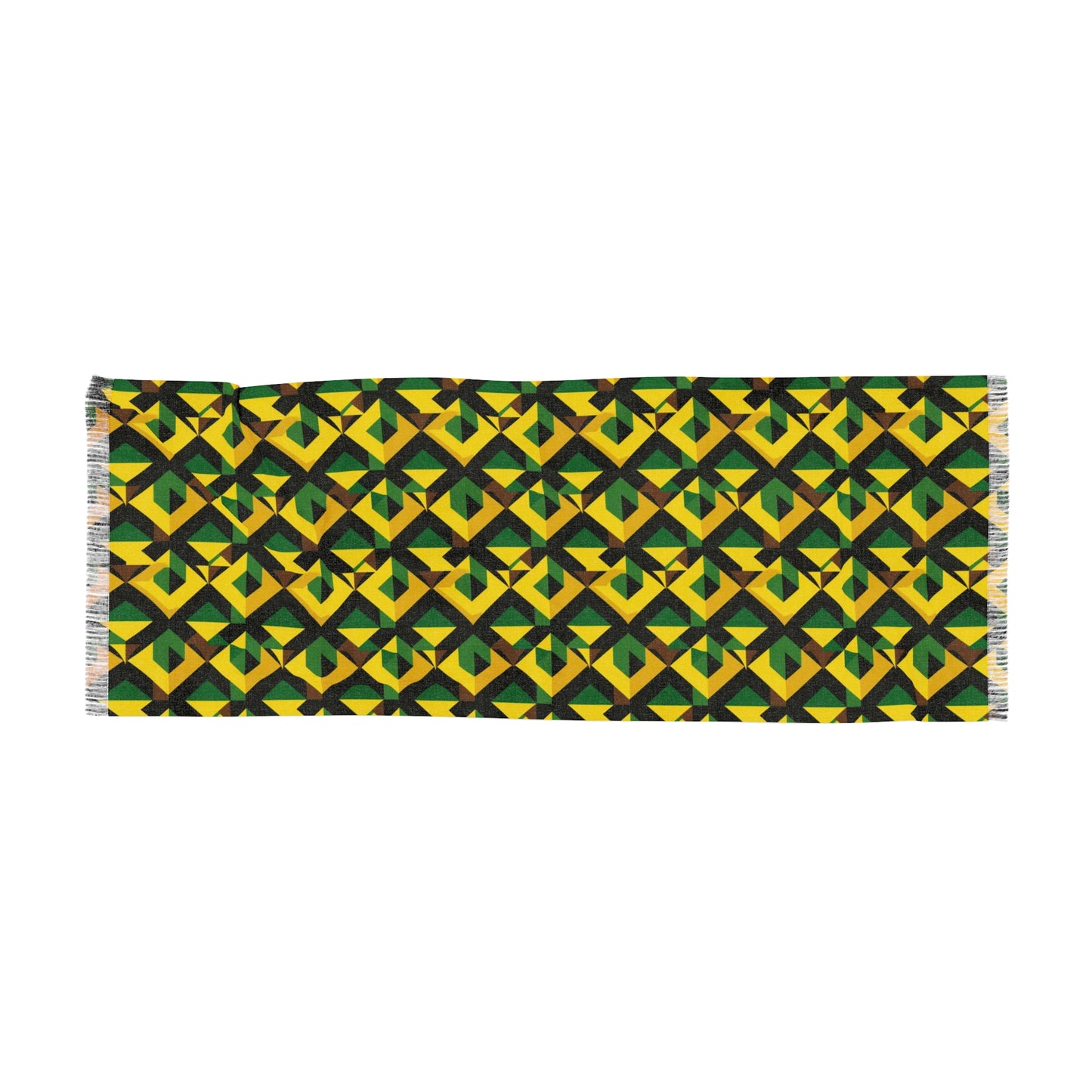 Jamaican Flag Fusion Women's Scarf, Green Yellow Black Scarf, Jamaican Pride Accessory