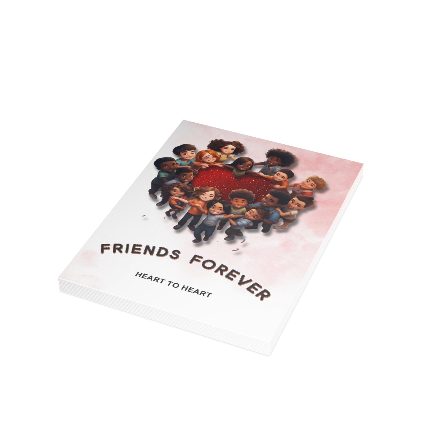 Friends Forever Heart to Heart,  Set Of  Kid Friendly Valentine's Day Greeting Cards (1, 10, 30, and 50pcs),