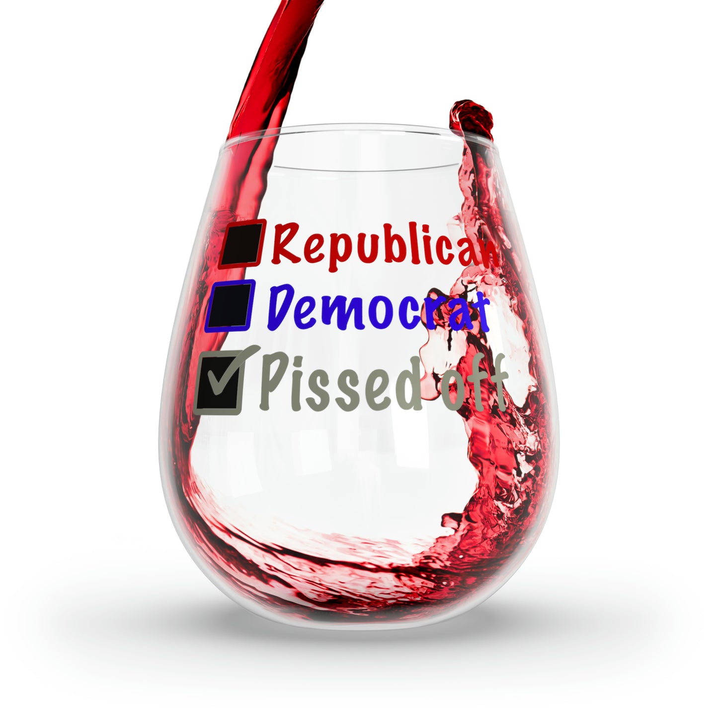 Forget Them Both Political Stemless Wine Glass, Republican Not Wine Glass, Democrat Not, Election 2024