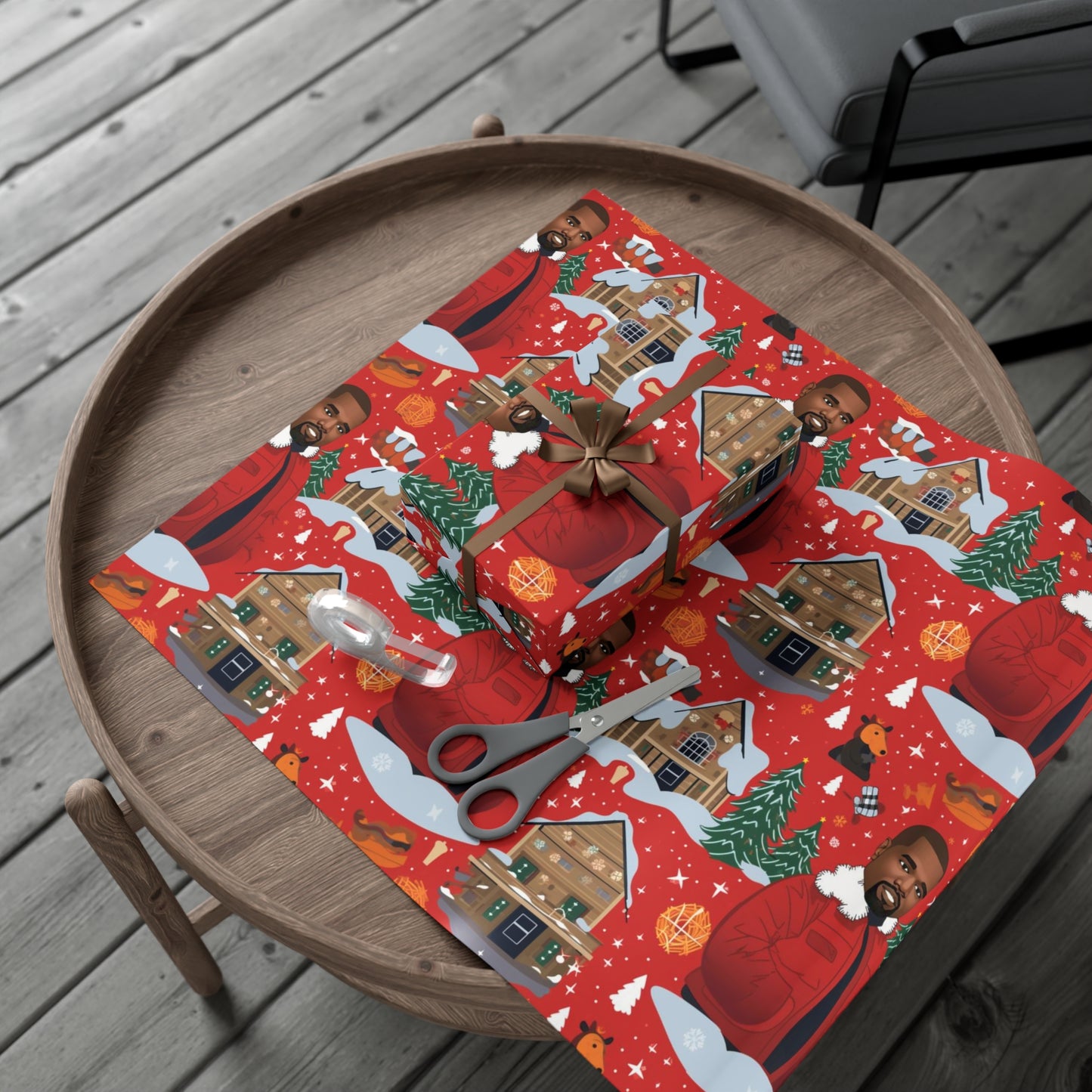 Christmas Kanye West Cartoon Wrapping Paper