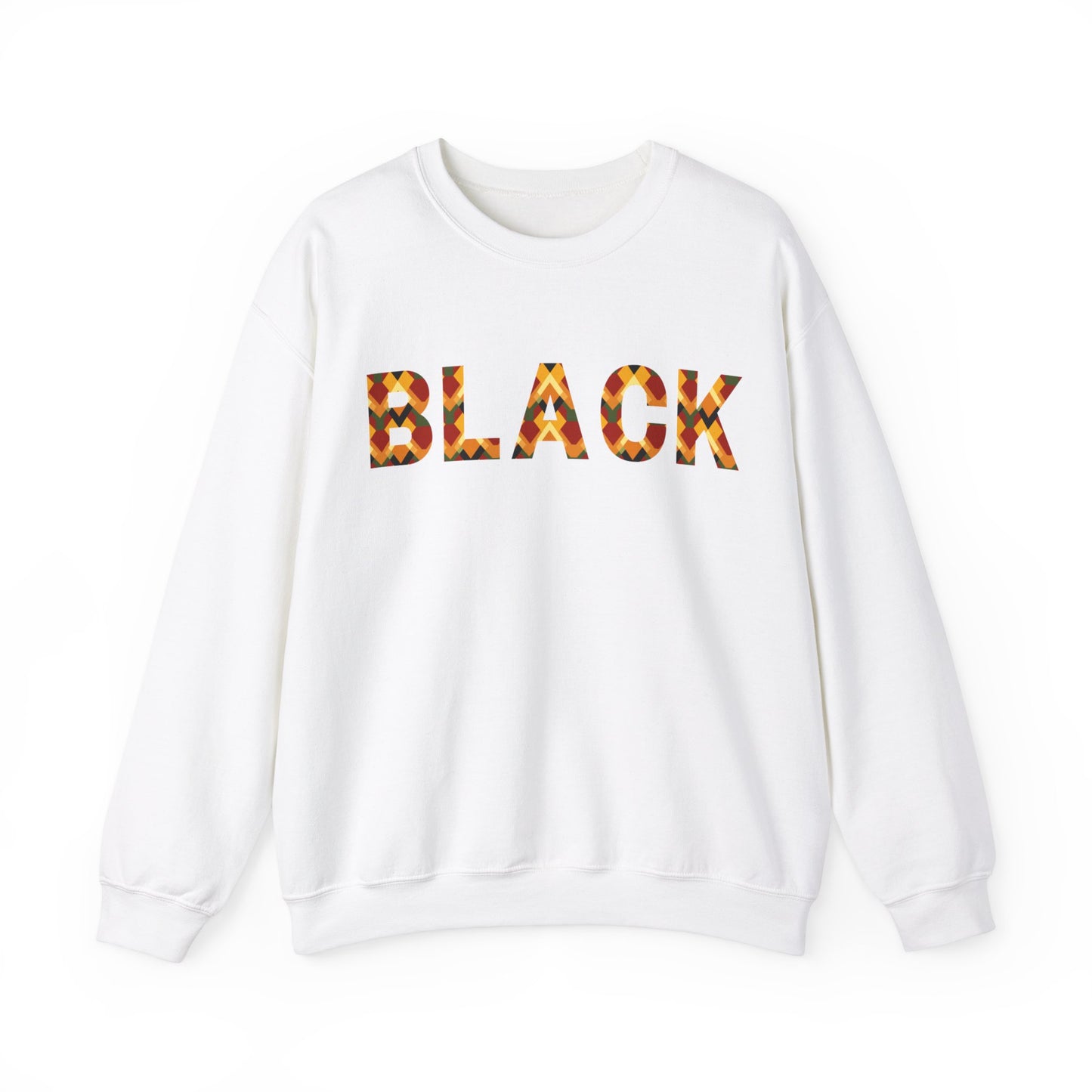 African Colors 'Black' Unisex Crewneck Sweatshirt, Vibrant Expression African Print Bold Icon Sweater