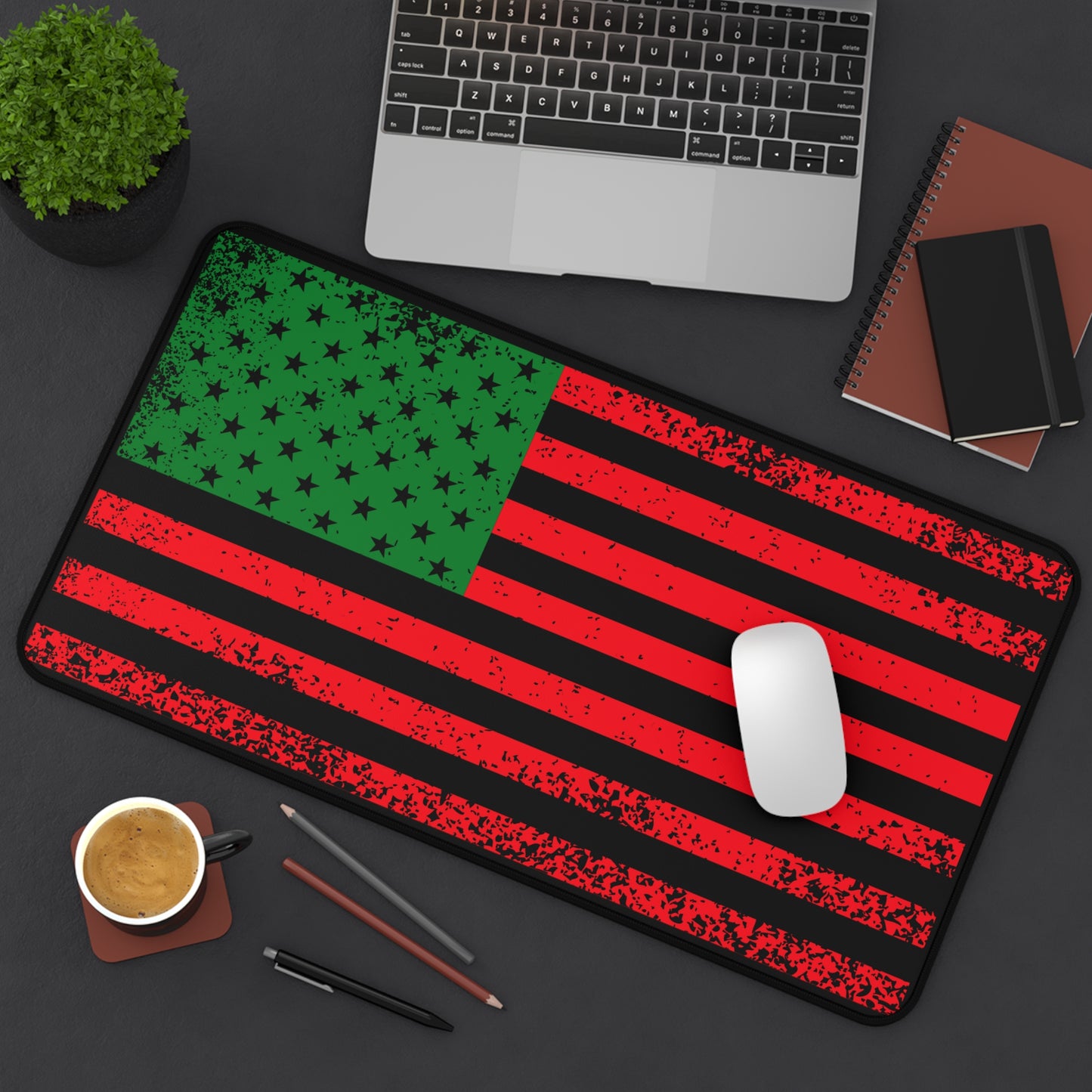 Black American Flag Cleaning Mat, Pew Pew Pan African Cleaning Mat