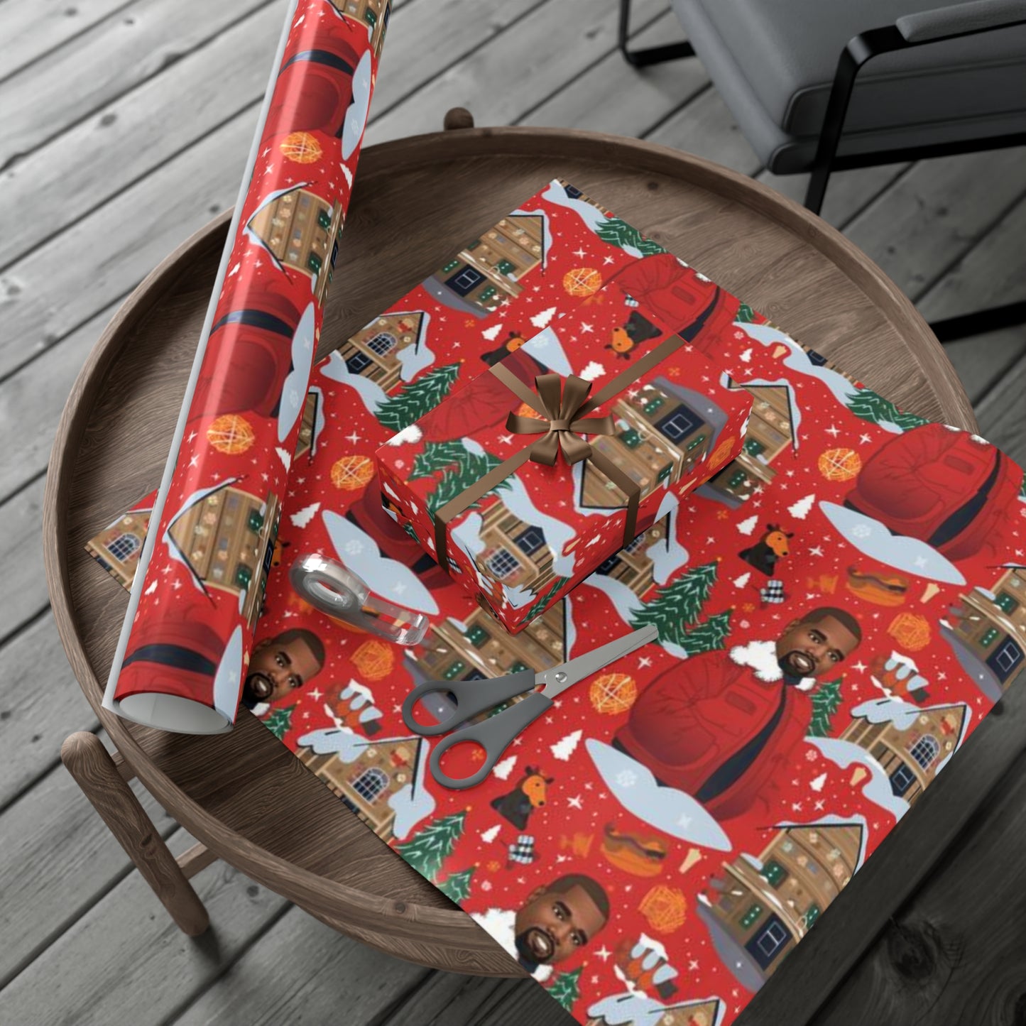 Christmas Kanye West Cartoon Wrapping Paper