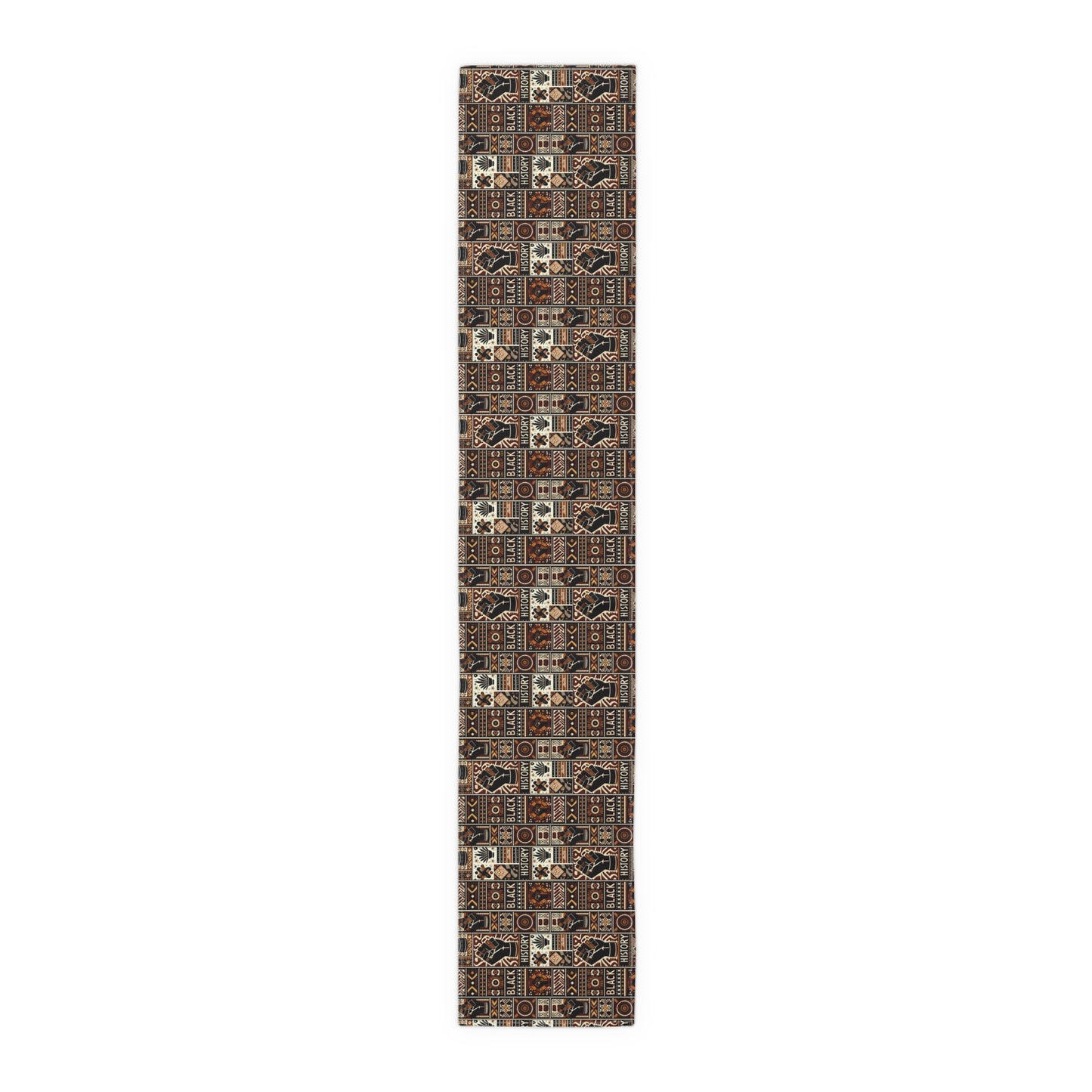 Black History Pattern Table Runner, African American Heritage Table Cloth