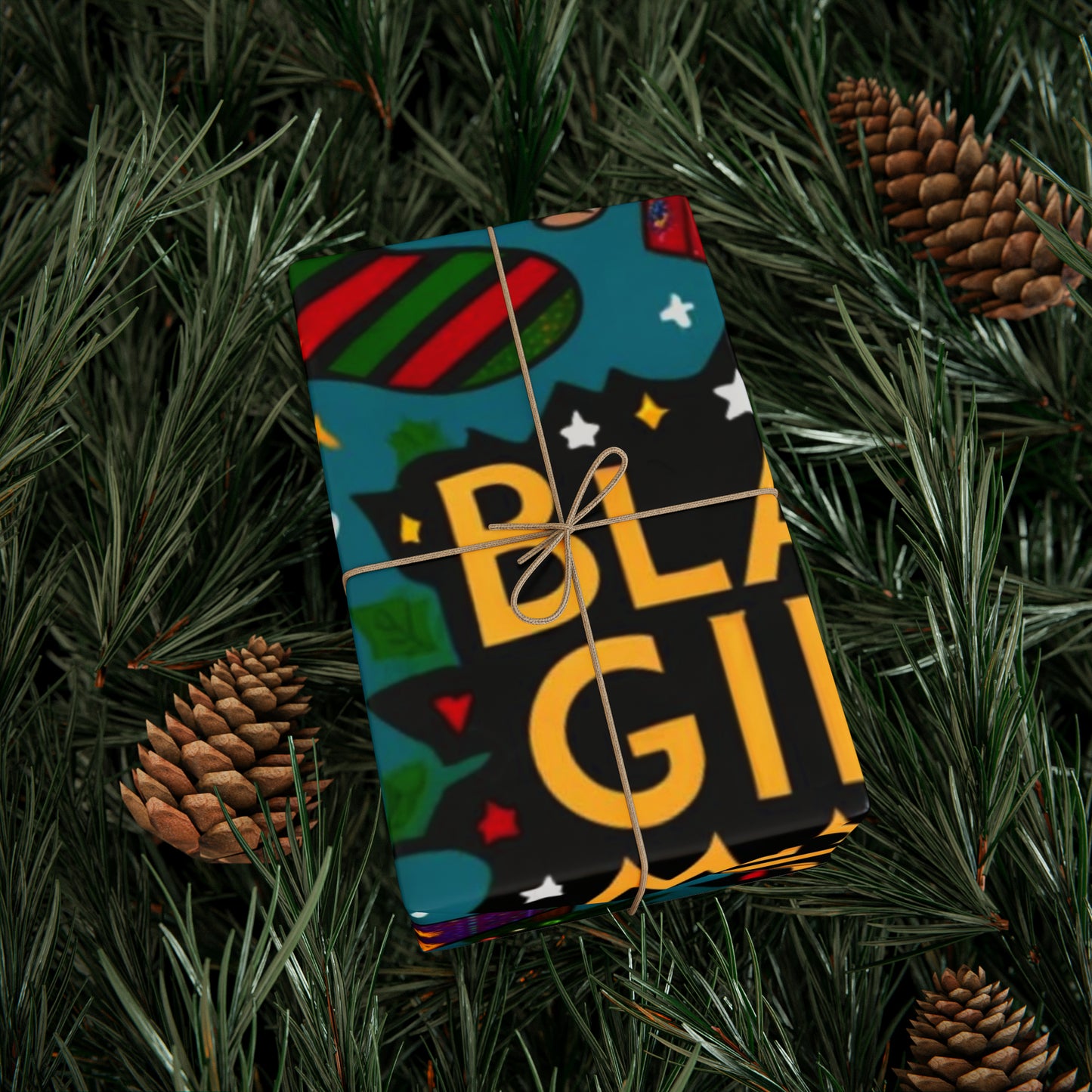 Black Girl Magic Christmas Wrapping Paper, Pro Black Woman Themed Holiday Gift Wrap