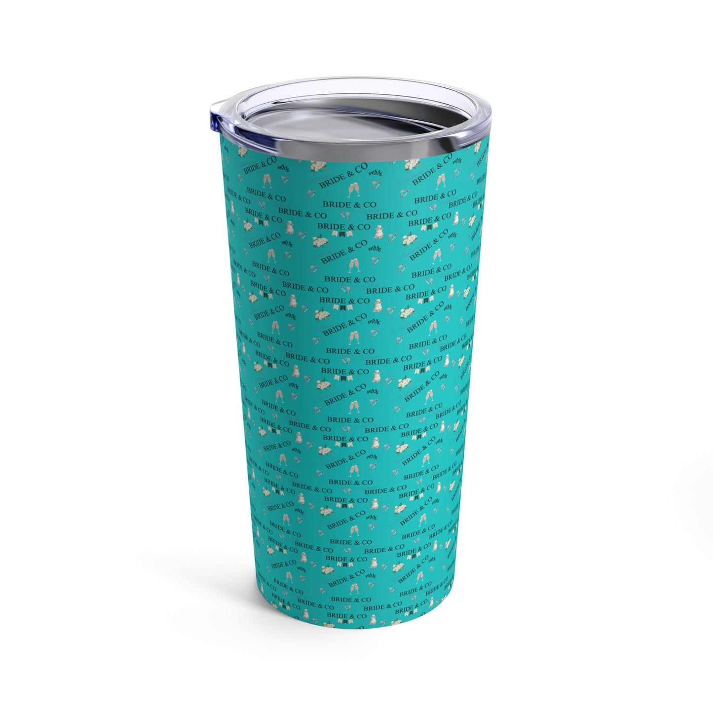 Robins Egg Blue Bride & Co 20oz Stainless Steel Travel Tumbler, Elegant Bride Vacuum-Insulated Reusable Cup