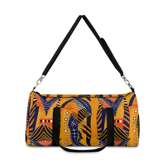 African Kente Inspired Print Duffel Bag ,Ethnic Print Travel Bag