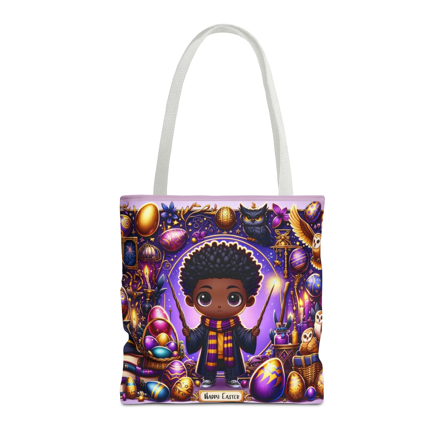 Easter Tote Bag for Wizardry Fans, AfroCentric Easter Bag, Easter Fantasy Wizardry Tote Bag,