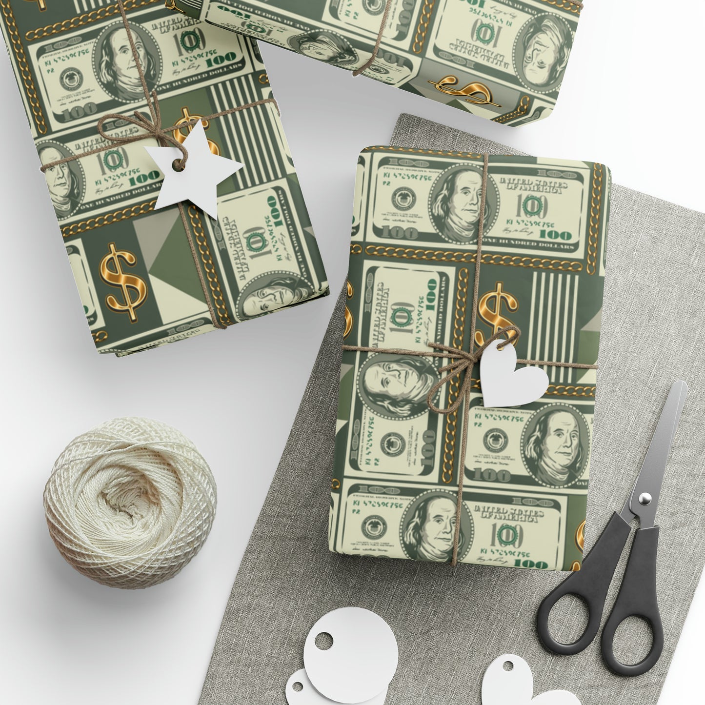 One Hundred Dollar Money Print Wrapping Paper | Show Me The Money Gift Wrap