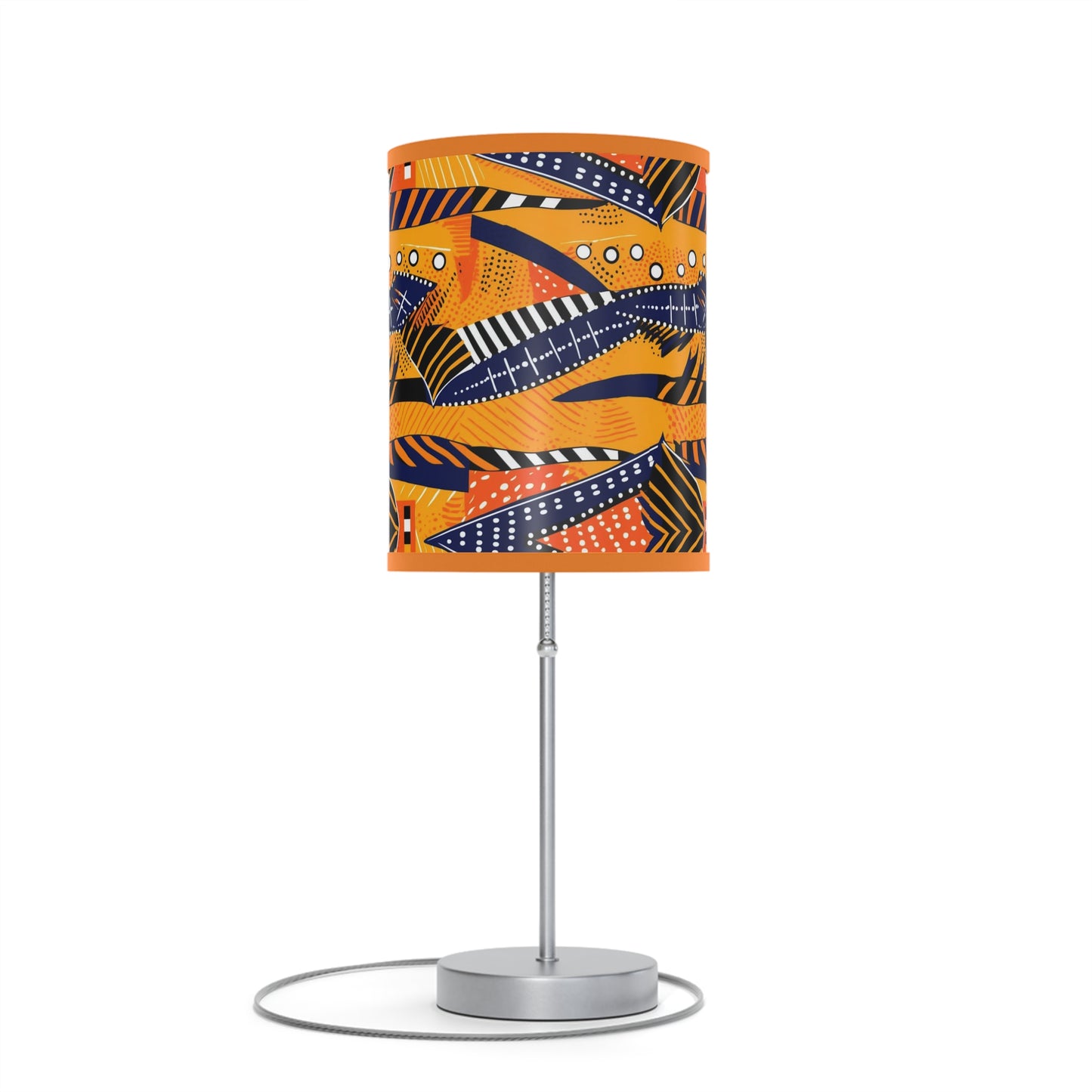 African Kente Print Table Lamp, Multicolor Mudcloth Design Lighting