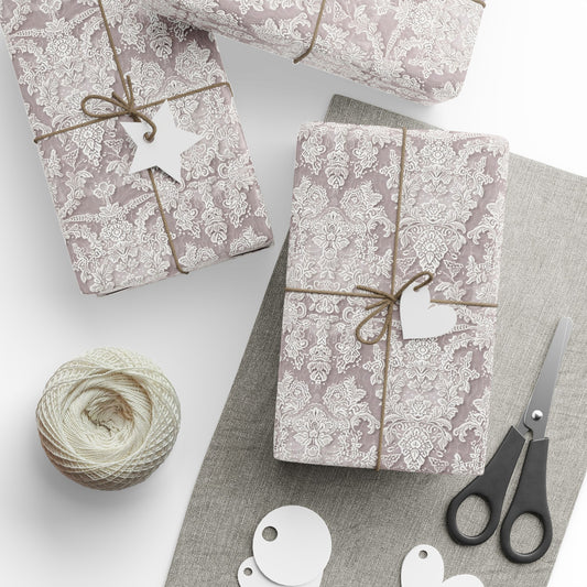 Elegant Lace Print Premium Wrapping Paper, Bridal Shower Wrapping Paper