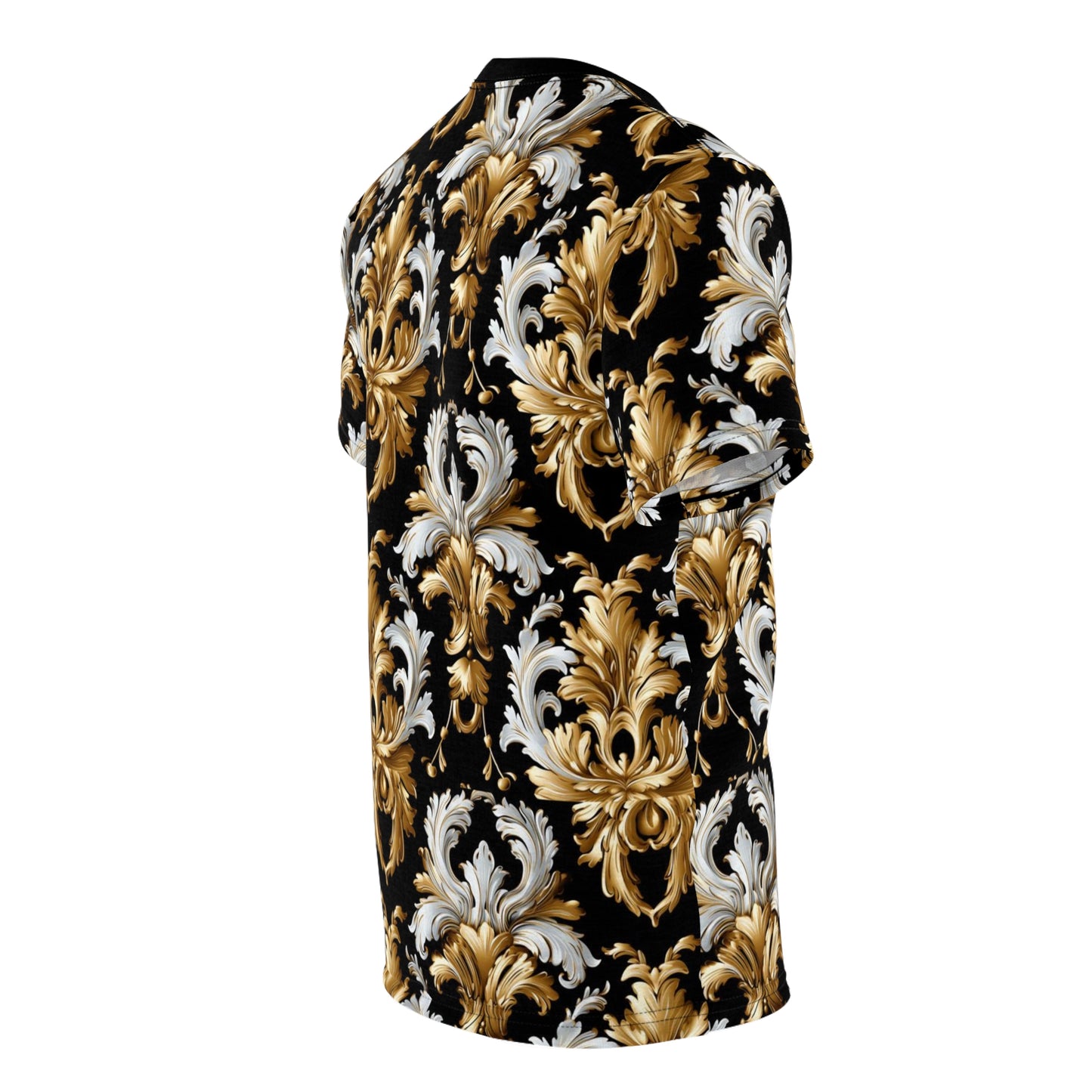 Baroque Inspired Gold, Men's Gold Florida Pattern Apparel, Rococo Style Top