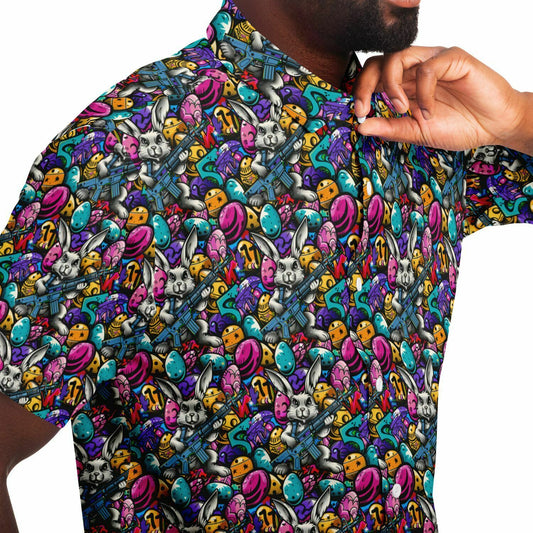 Tactical Easter Hop: Street Art Edition Men's Button-Down Shirt