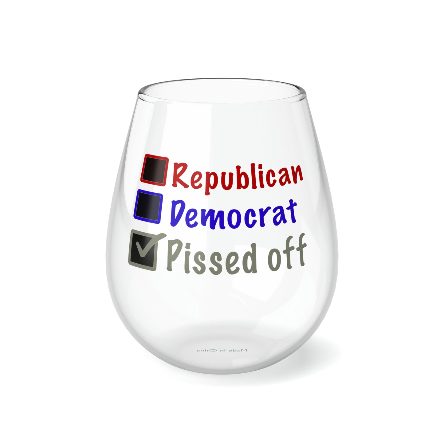 Forget Them Both Political Stemless Wine Glass, Republican Not Wine Glass, Democrat Not, Election 2024