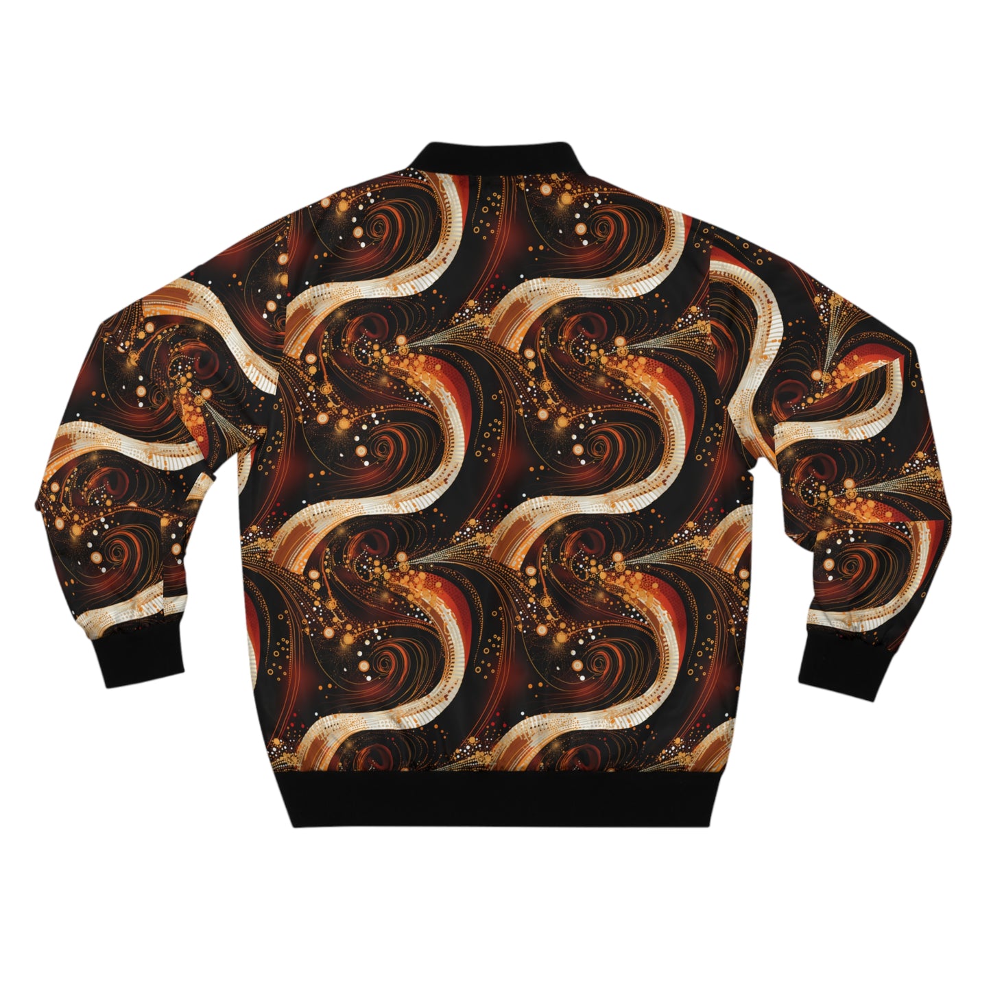 Black & Gold African Print Men's Bomber Jacket