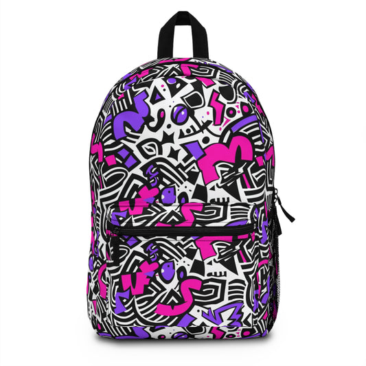 Colorful Urban Streetwear Kids Backpack with Vibrant Memphis Pattern, Lightweight & Durable