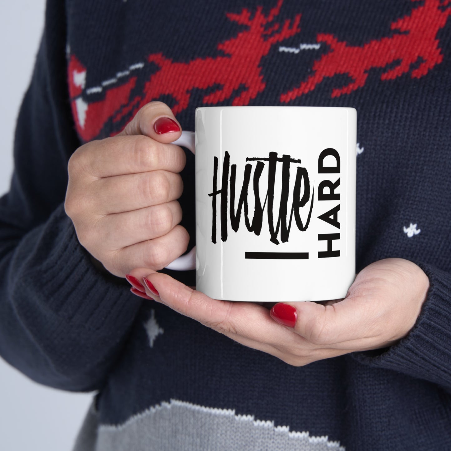 Stay Humble & Hustle Hard Streetwear Font Ceramic Coffee Mug, Motivational Coffee Cup - Free Shipping