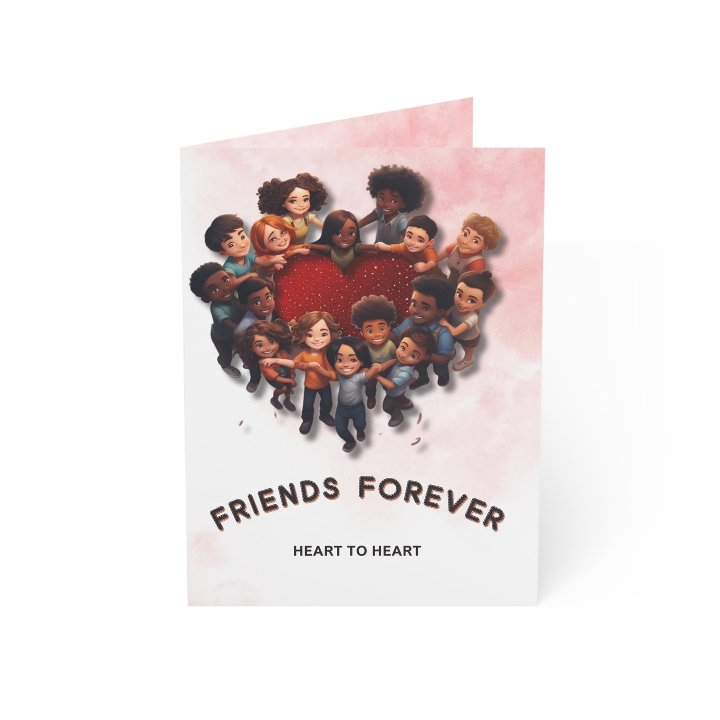 Friends Forever Heart to Heart,  Set Of  Kid Friendly Valentine's Day Greeting Cards (1, 10, 30, and 50pcs),