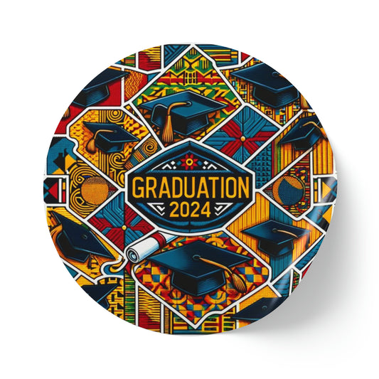 Class Of 2024 Sticker Roll, Bulk Graduation Stickers, Kente Cloth Print Graduation Merchandise